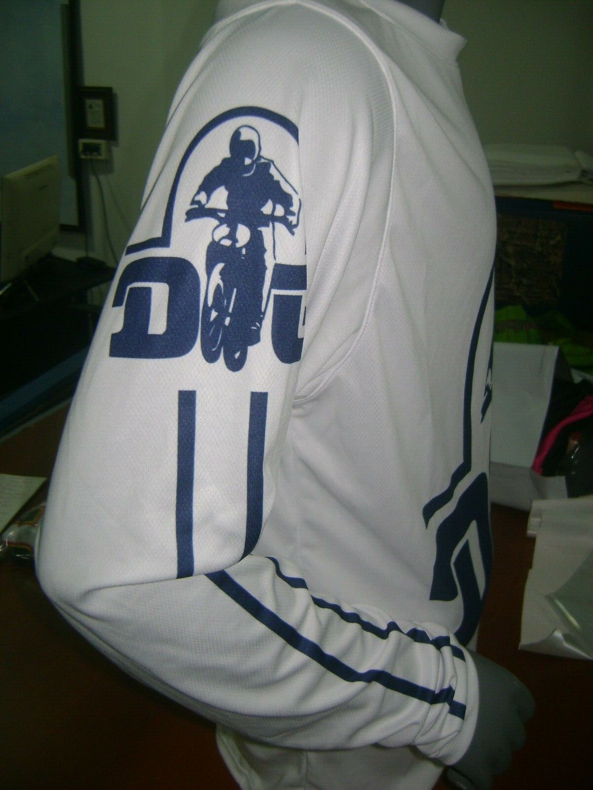 DG OLD SCHOOL BIKE JERSEY CLASSIC BMX JERSEY RACE BIKE SHIRT BMX VINTAGE L WHITE