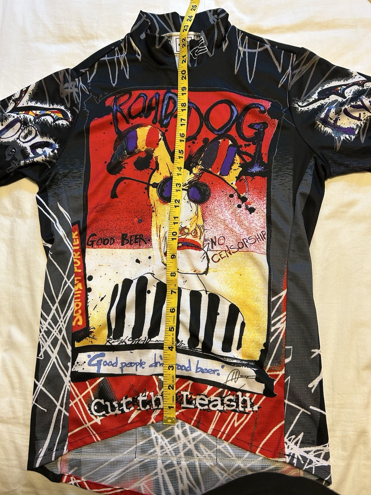 Ralph Steadman Colorado Cyclist Road Dog Bicycle Jersey Sz small