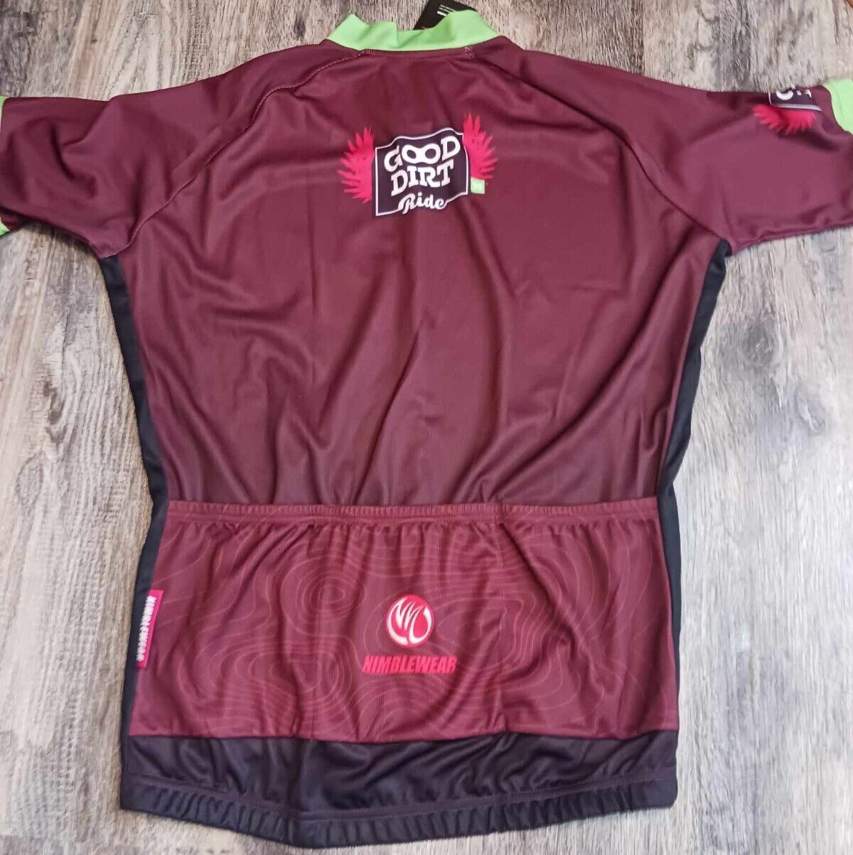 Nimblewear Good Dirt Cycling Bike Bicycle Jersey Mens Large Brown Zip New NWT ++