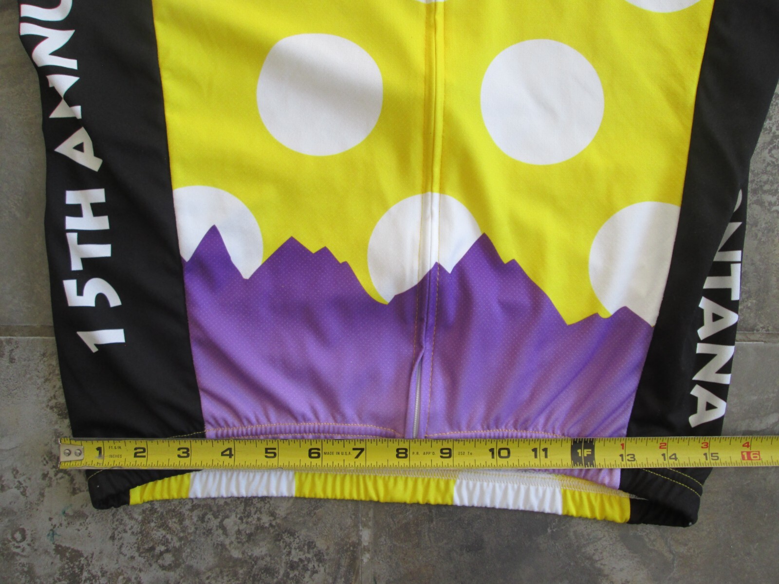 Black Bottoms Cycling Cycle Jersey Adult Small Club Cut Shirt Full Zipper Yellow