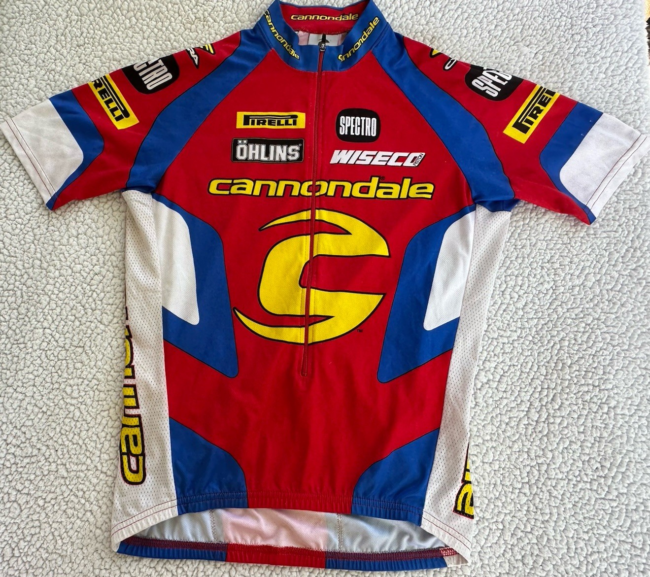 Vintage Cannondale Cycling Team Pirelli Ohlins Wiseco Short Sleeve Jersey Medium