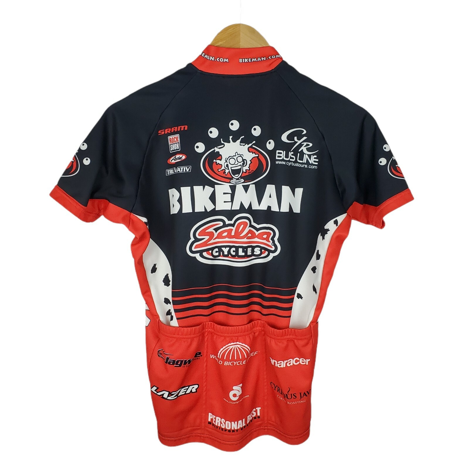Champ Sys Bikeman Short Sleeve Full Zip Cycling Biking Jersey 3 Pockets Womens L