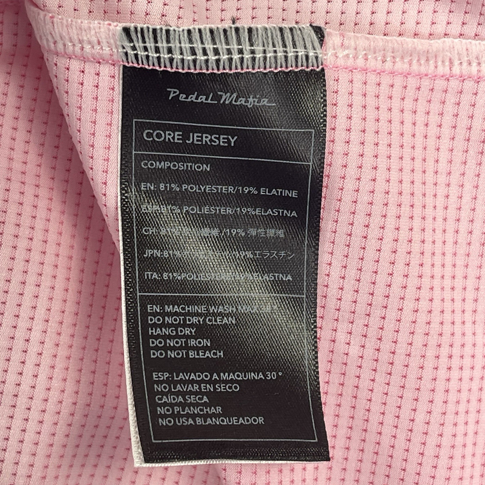 Pedal Mafia Cycling Jersey Mens Small Pink Short Sleeve Full Zip Pockets Core