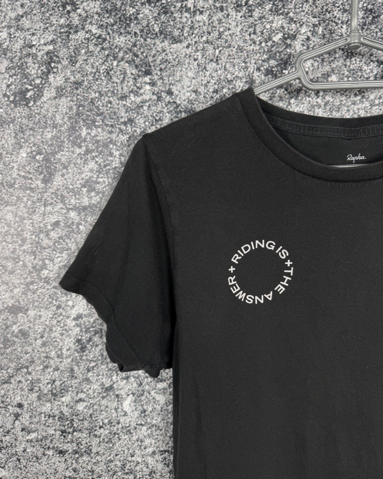 Men’s Rapha Cycling Short Sleeve T-Shirt Feel What’s Real Big Print Size S