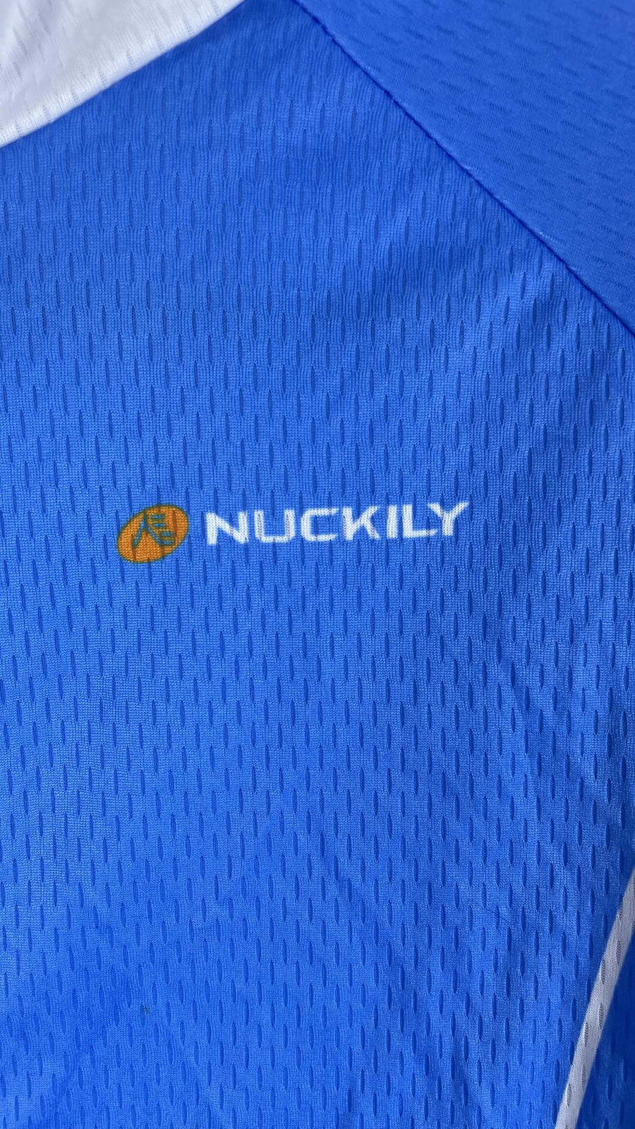 Nuckily Cycling Jersey Womens Large Blue Floral Full Zip Short Sleeve Bike Shirt