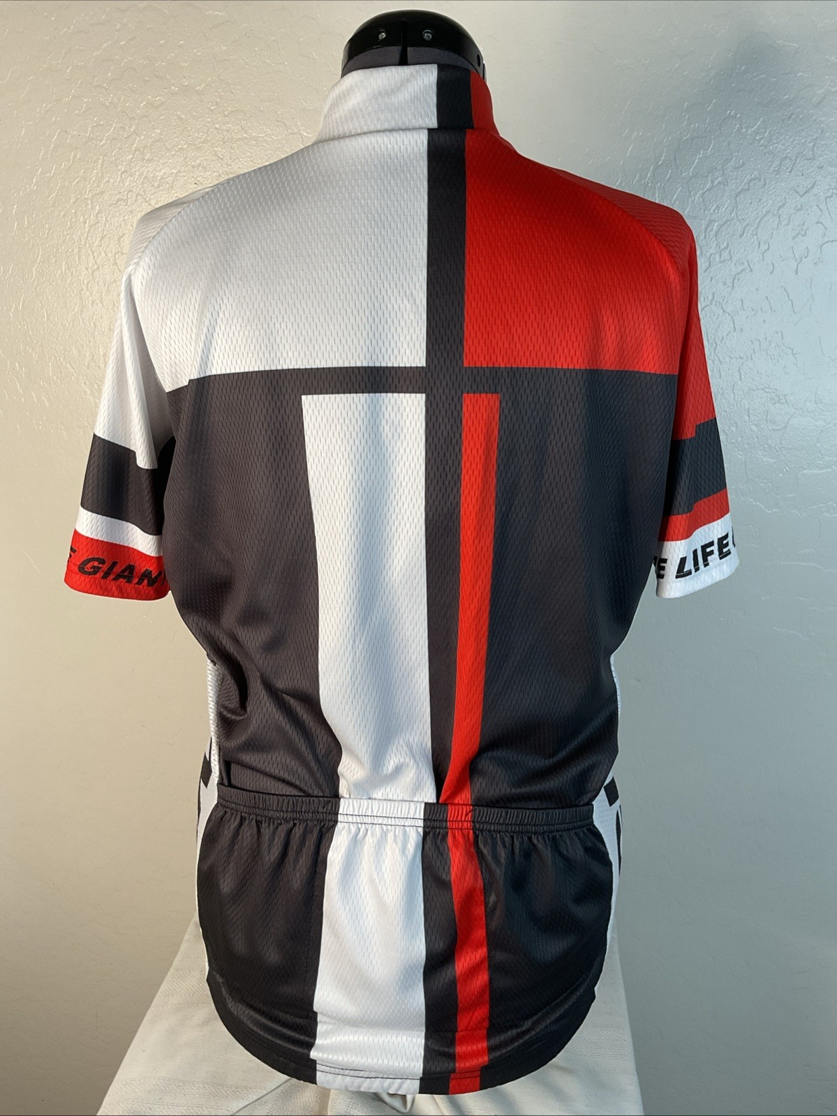 Giant Cycling Jersey Bicycle Cycling Apparel Sz XL Full Zip Red Blk White