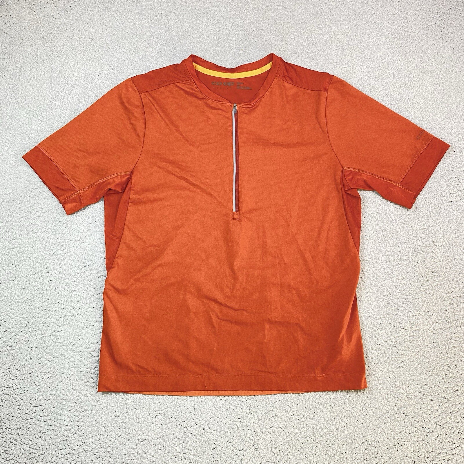 REI Co Op Orange Lightweight Cyling Short Sleeve Jersey Shirt Mens Size M Medium