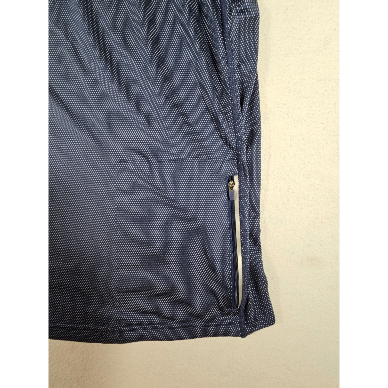 Canari Mens XL Cycling Shirt Blue Dot Short Sleeve Henley Bike Shirt Pocket