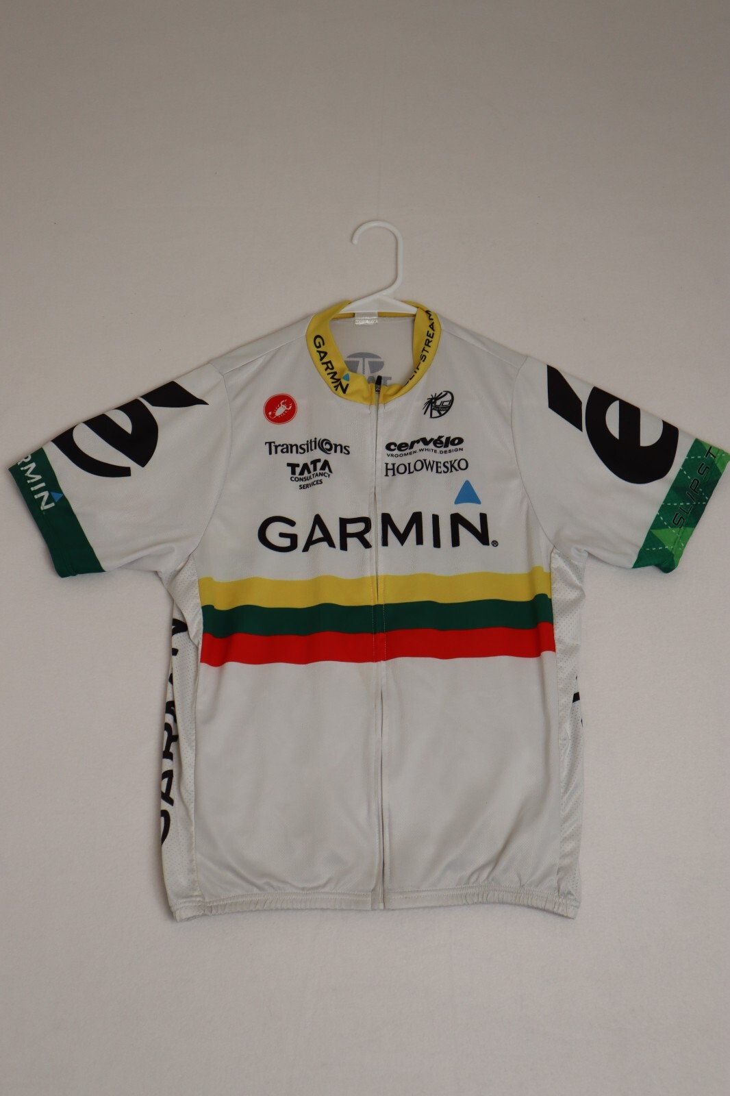Castelli Men’s Size Large Multi Color Cycling Jersey Full Zip w/ Pockets Flaws
