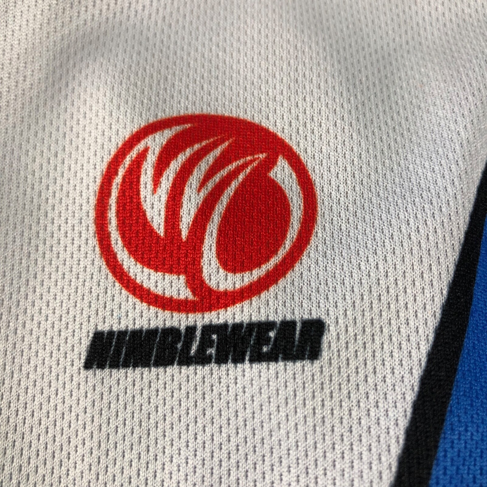 Nimblewear Cycling Jersey Mens Small Club Cut Short Sleeve Full Zip White Blue