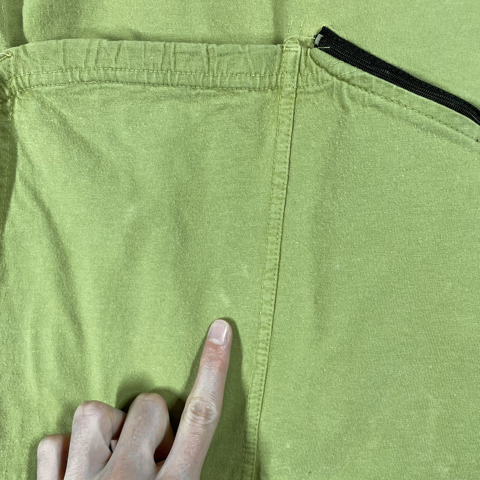 VINTAGE 90s LARGE HARDWARE Cycling Jersey Shirt Size Medium Cotton USA Green Zip