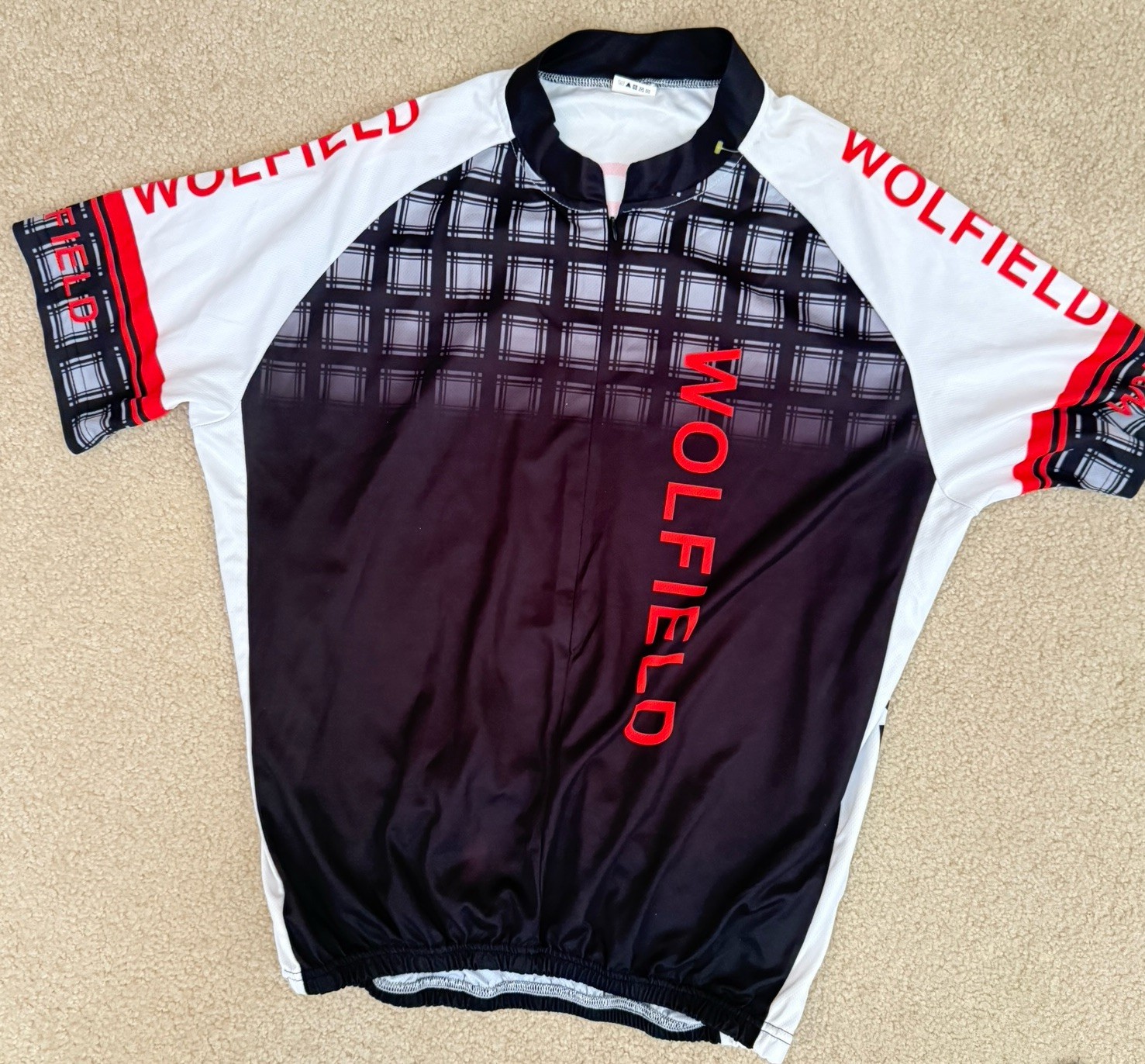Wolfield Black and White Cycling 3/4 Zip Jersey Black Size US XXL New