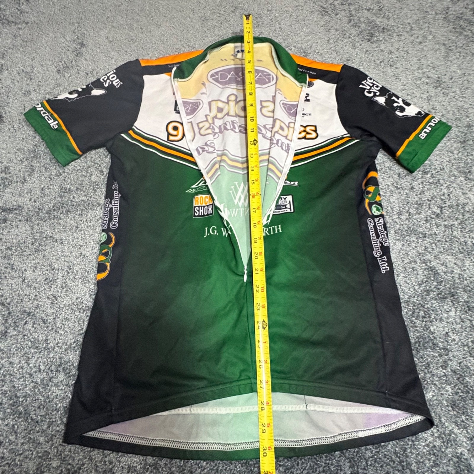 Voler Guy’s Bicycles Racing Cycling Jersey Men’s 2XL Full Zip USA Sponsor