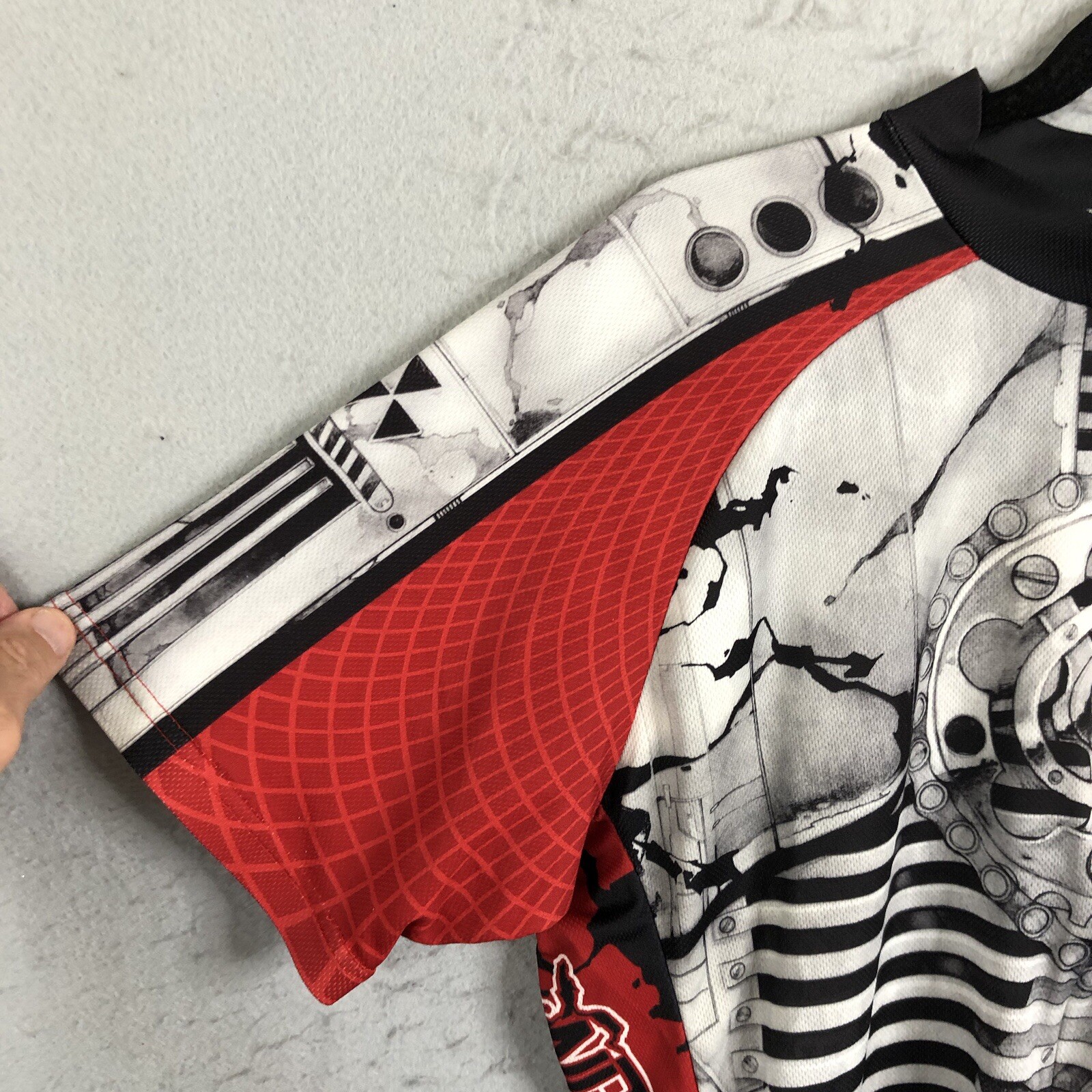 Primal Wear Cycling Jersey Mens XL Red Black Crankin Stein Abstract Performance
