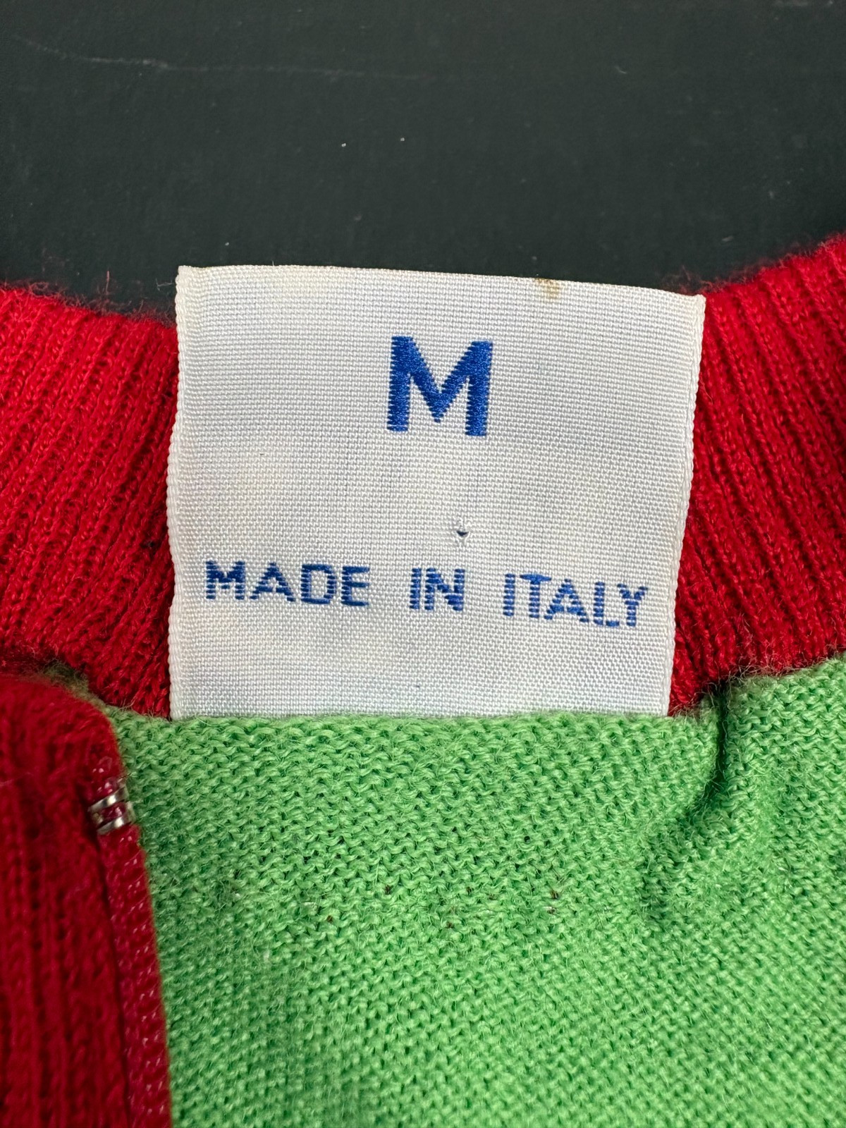 Vintage Santini Legnano Cycling Jersey Wool Knit Green Red Size M Italy RARE