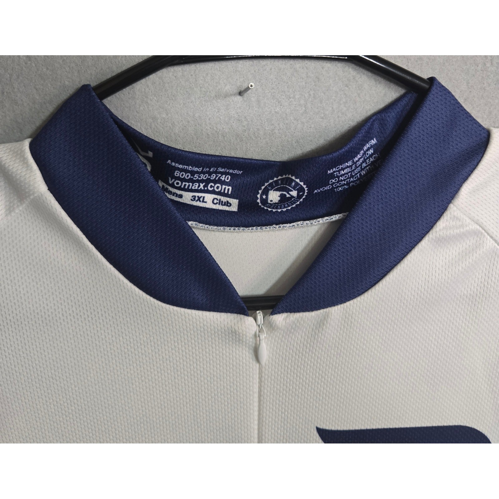 VOmax Detroit Tigers MLB Cycling Jersey Mens 3XL White Navy Blue Quarter Zip