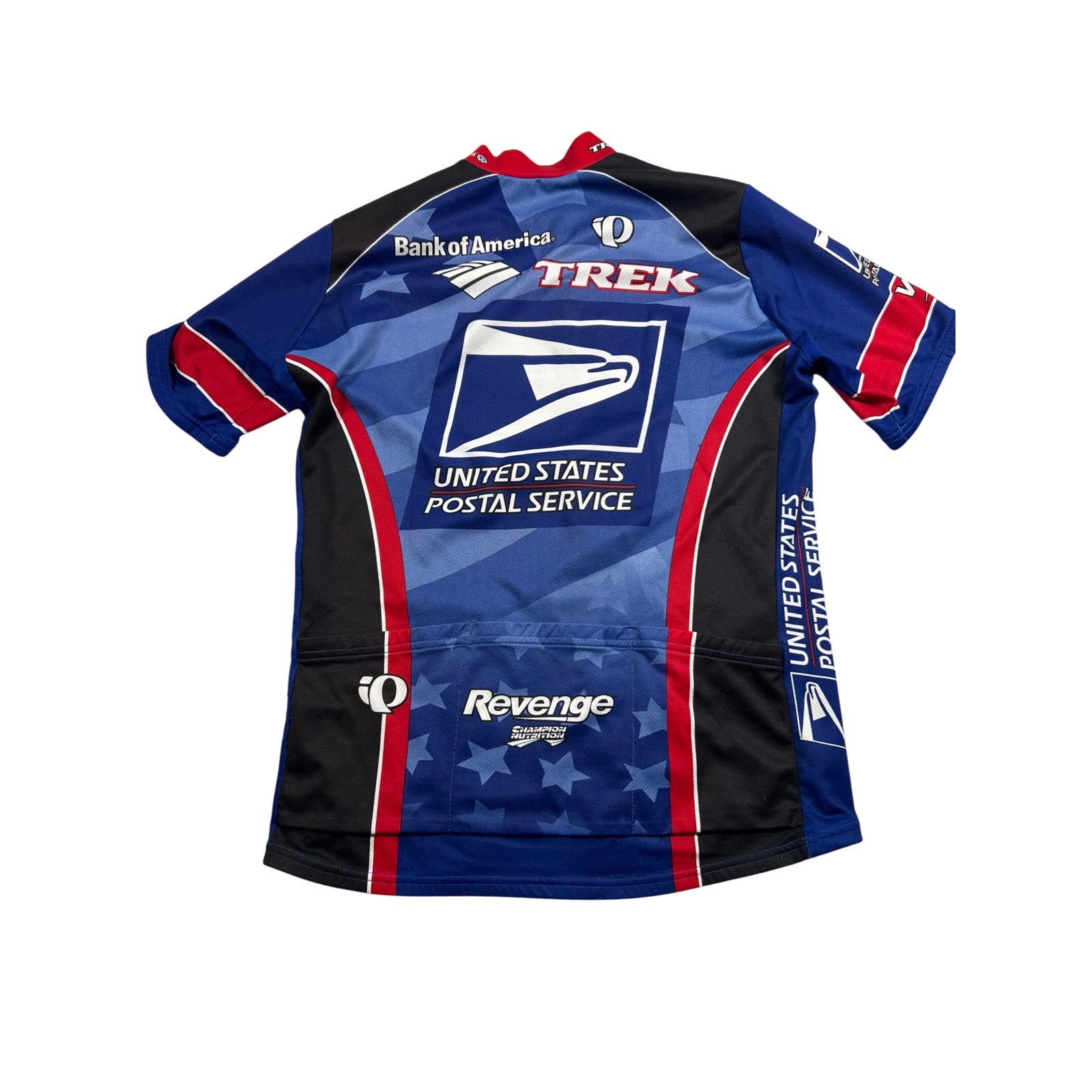 Vintage Pearl Izumi USPS Trek Cycling Jersey Mens XL Blue Yahoo Team 1/4 Y2K