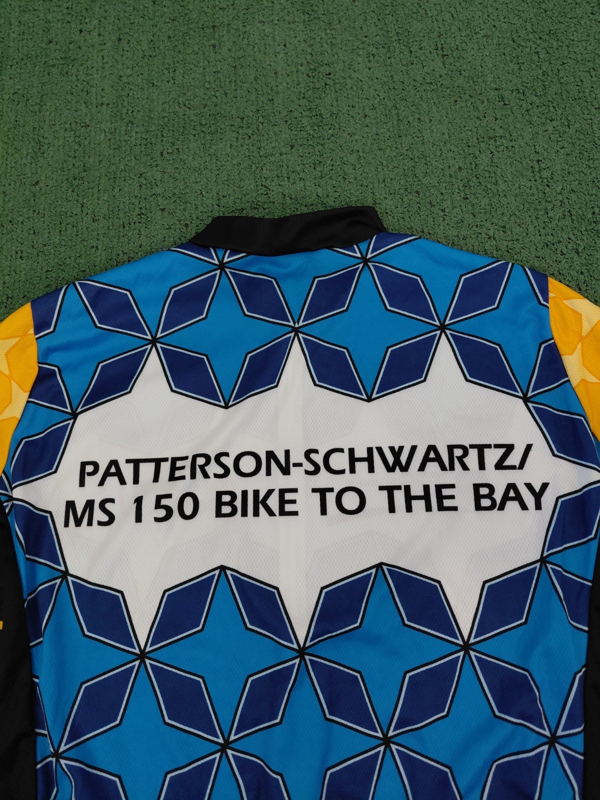Voler MS 150 Bike Tour Blue & Yellow Zip Up Cycling Jersey Sz Medium
