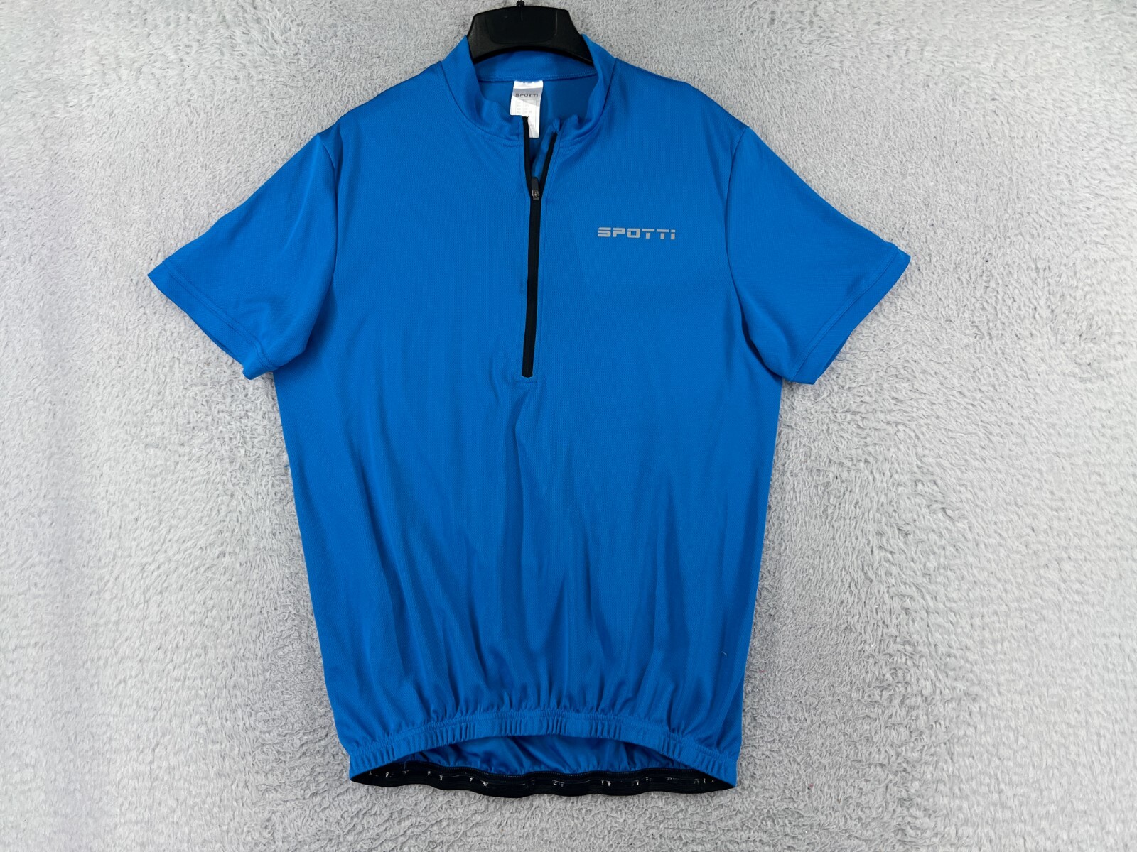 Spotti Shirt Mens Extra Large Blue 1/2 Zip Short Sleeve Polyester Pockets