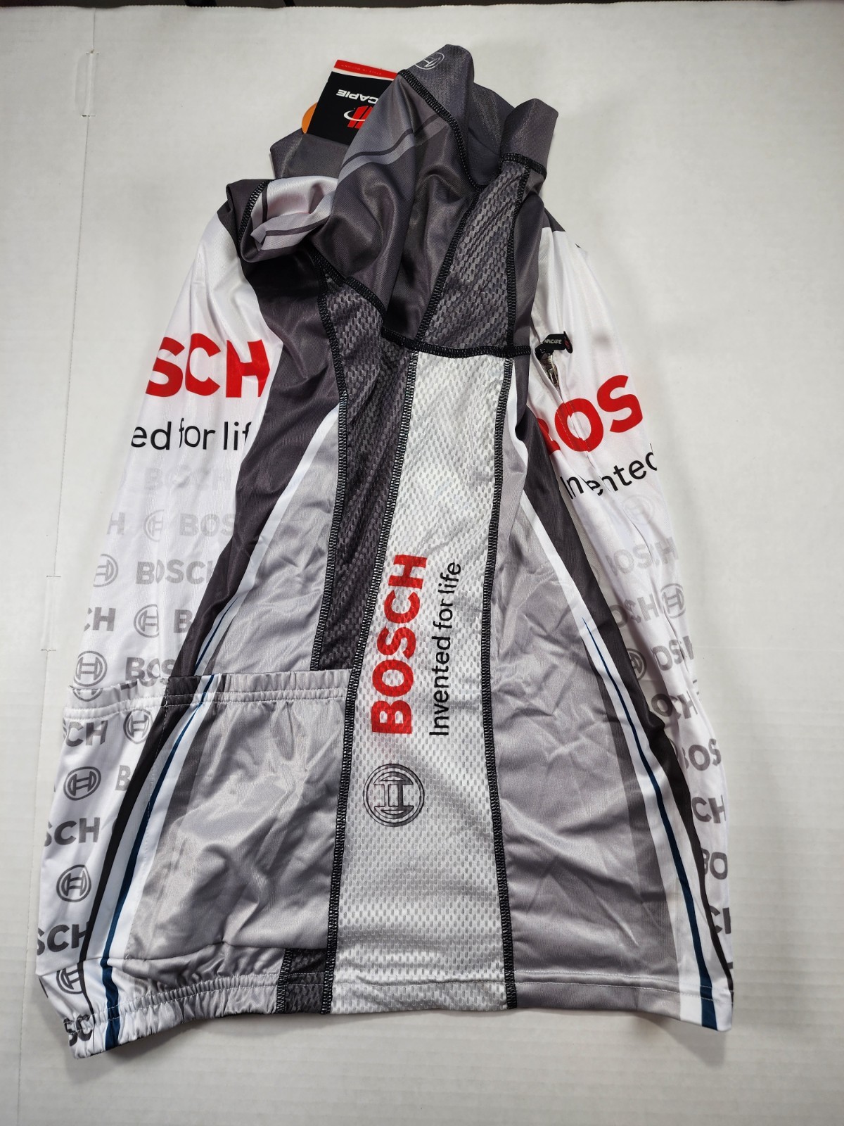 Hincapie Cycling Jersey Mens XL Gray White Graphic Athletic Race Fit Socks Bosch