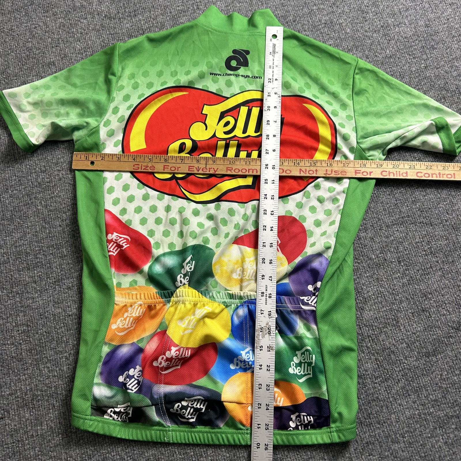 Champion System Jelly Belly Cycling Jersey Mens Medium Green Full Zip Shirt