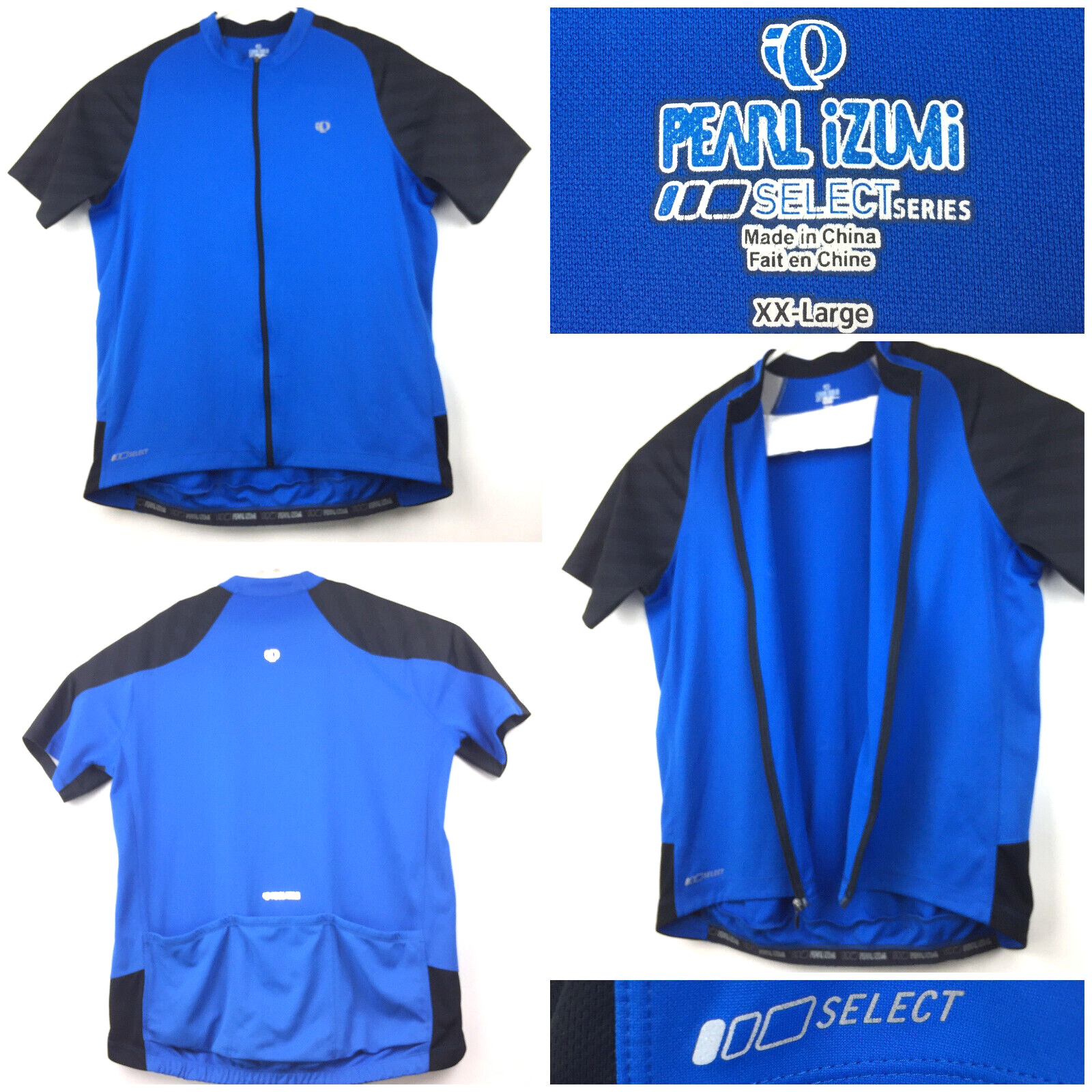 Pearl Izumi Select Mens 2XL (46in Chest) Blue Reflective Full Zip Cycling Jersey