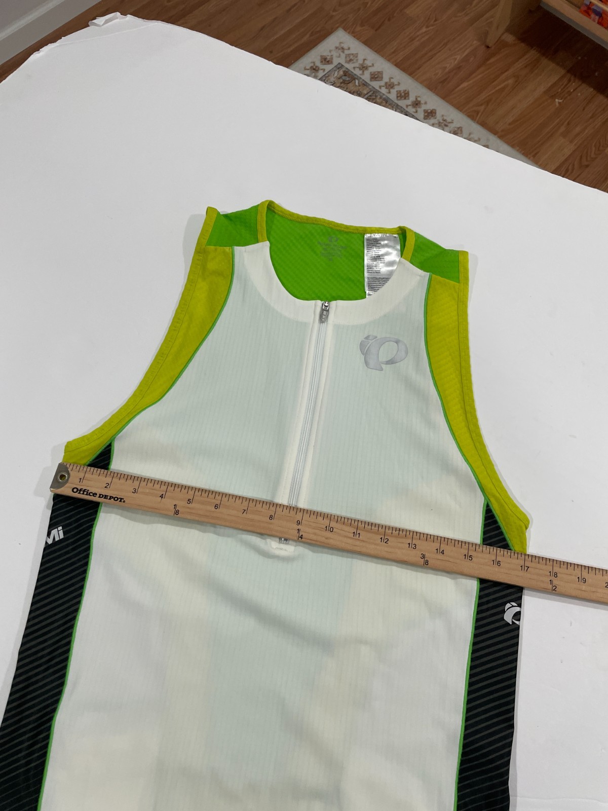 Pearl Izumi Elite In-R-Cool Triathlon Top Singlet Men’s White XL Green Black