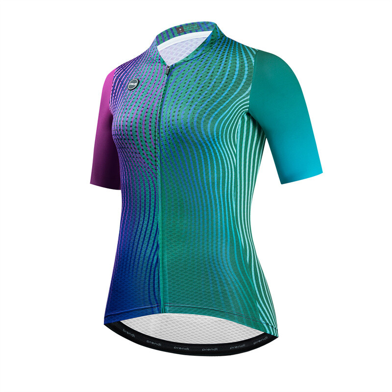 PRENDI Women Cycling Jersey Short Sleeve Laser Cut Pro Bicycle Clothing
