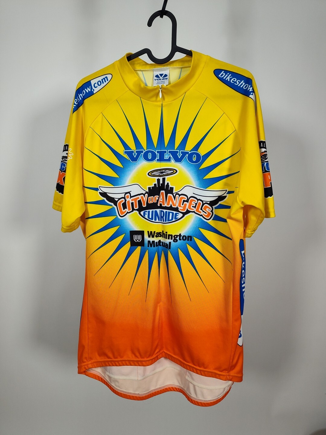 Volvo City of Angels Funride Voler vintage mens Yellow cycling jersey size XL
