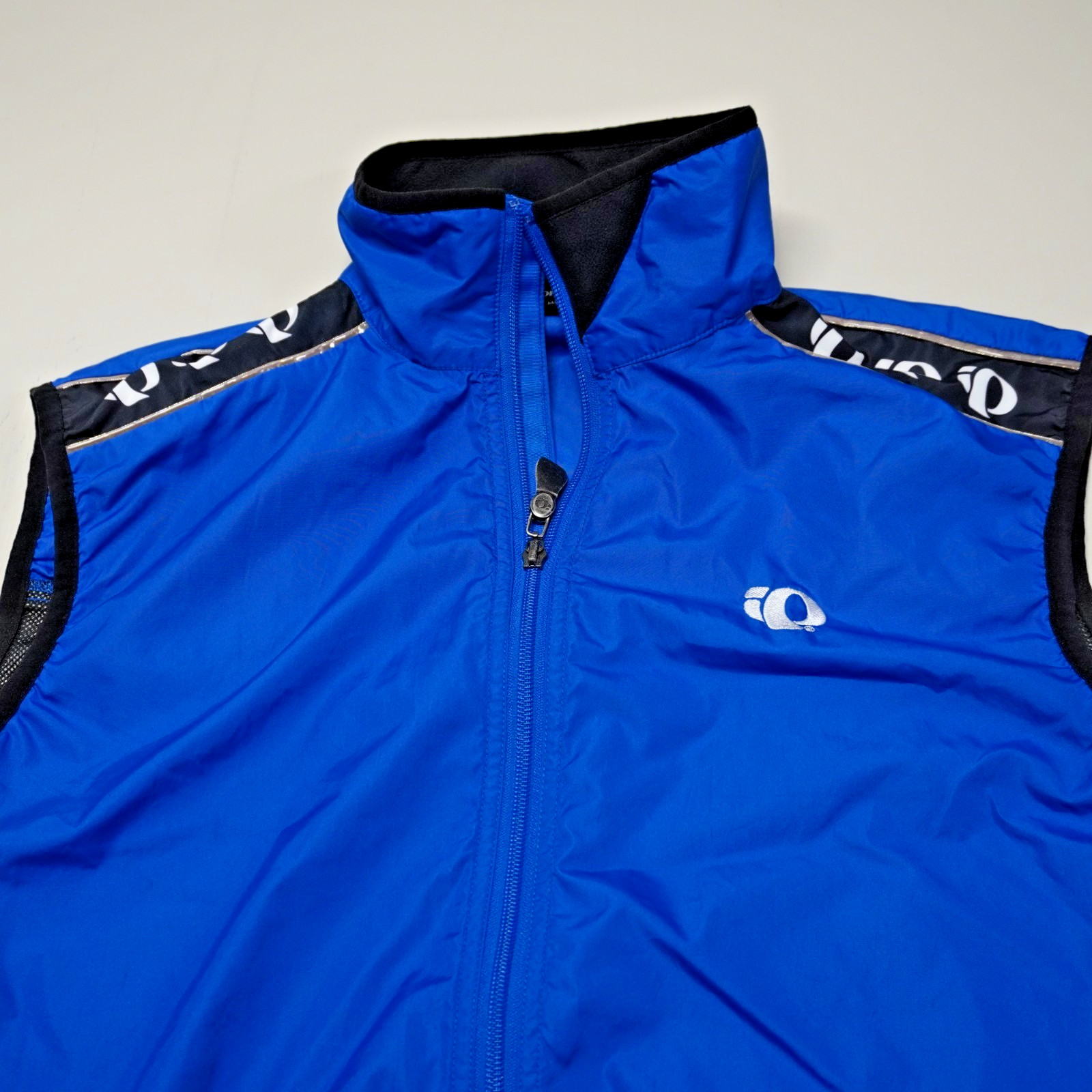 Pearl Izumi Men Large Cycling Vest Blue Full Zip Sleeveless, Mesh Vent Back
