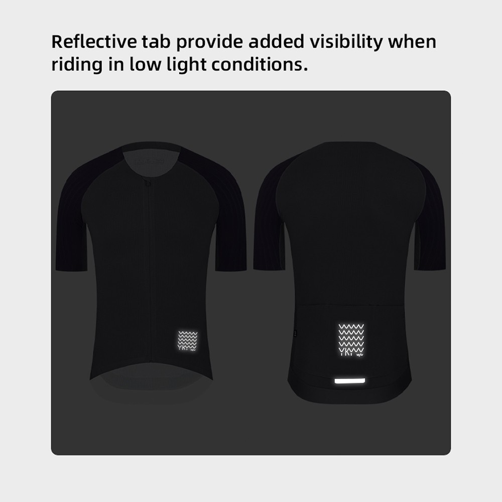 YKYWBIKE Pro Men Cycling Jersey Collarless Aerodynamic Raglan Short Sleeve Tops