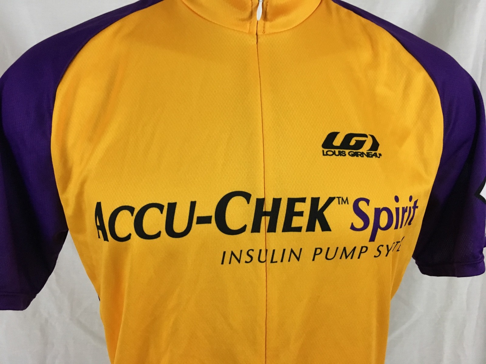 Accu-Check Spirit Yellow & Blue Cycling Short Sleeve Jersey Louis Garneau 2XL