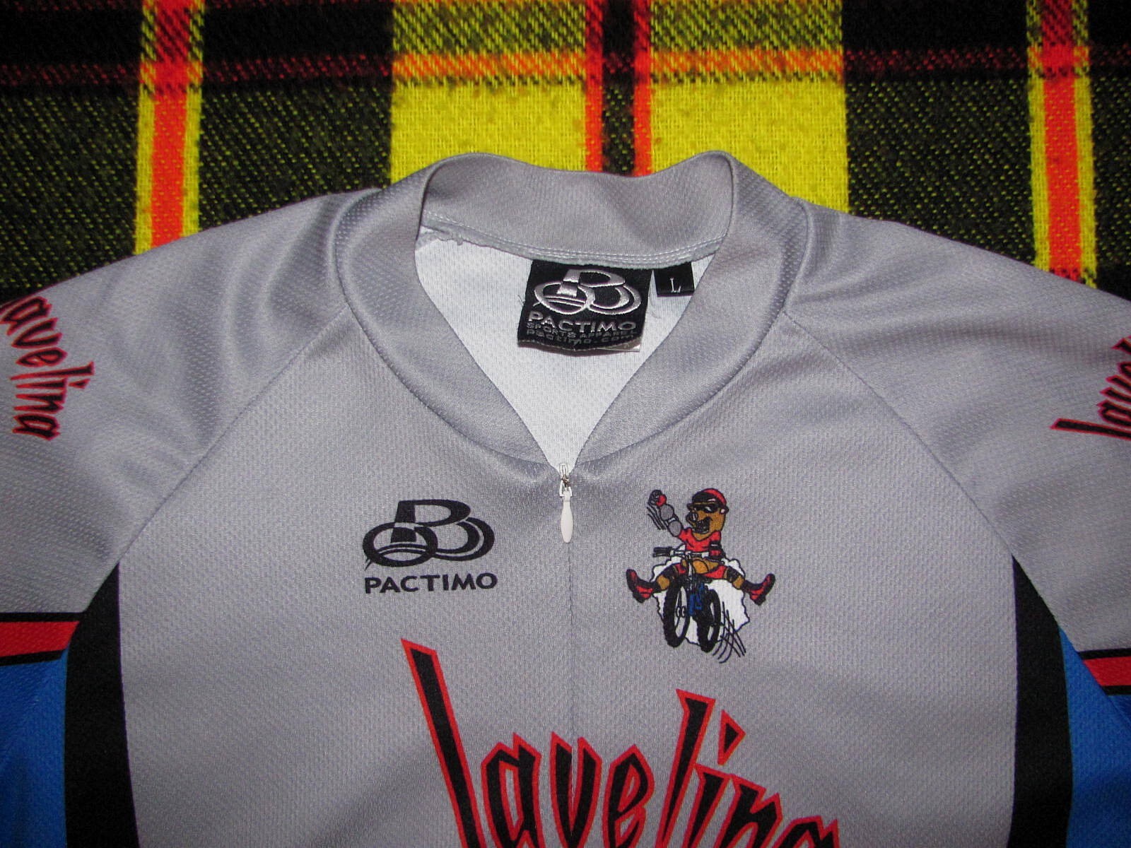 Pactimo Cycling Jersey Men’s Large 3/4 Zipper Shirt 3 rear pockets