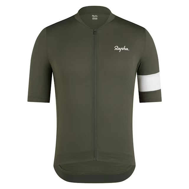Rapha – Men’s Core Lightweight Jersey – Dark Green/White – Medium