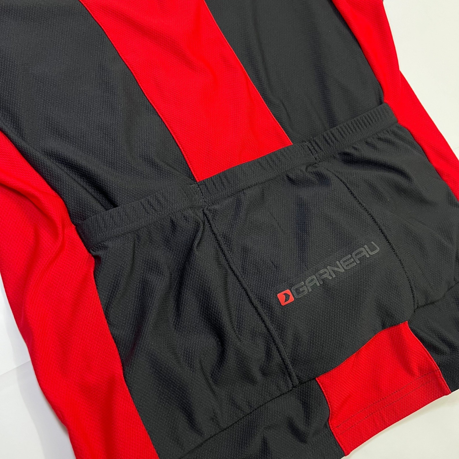 Louis Garneau Cycling Jersey Mens Large Black Red Long Sleeve Full Zip Bike