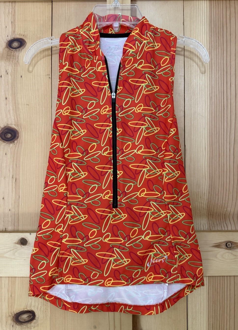 Terry Womens X-Small Cycling Jersey Sleeveless Orange 3/4 Zip Pockets