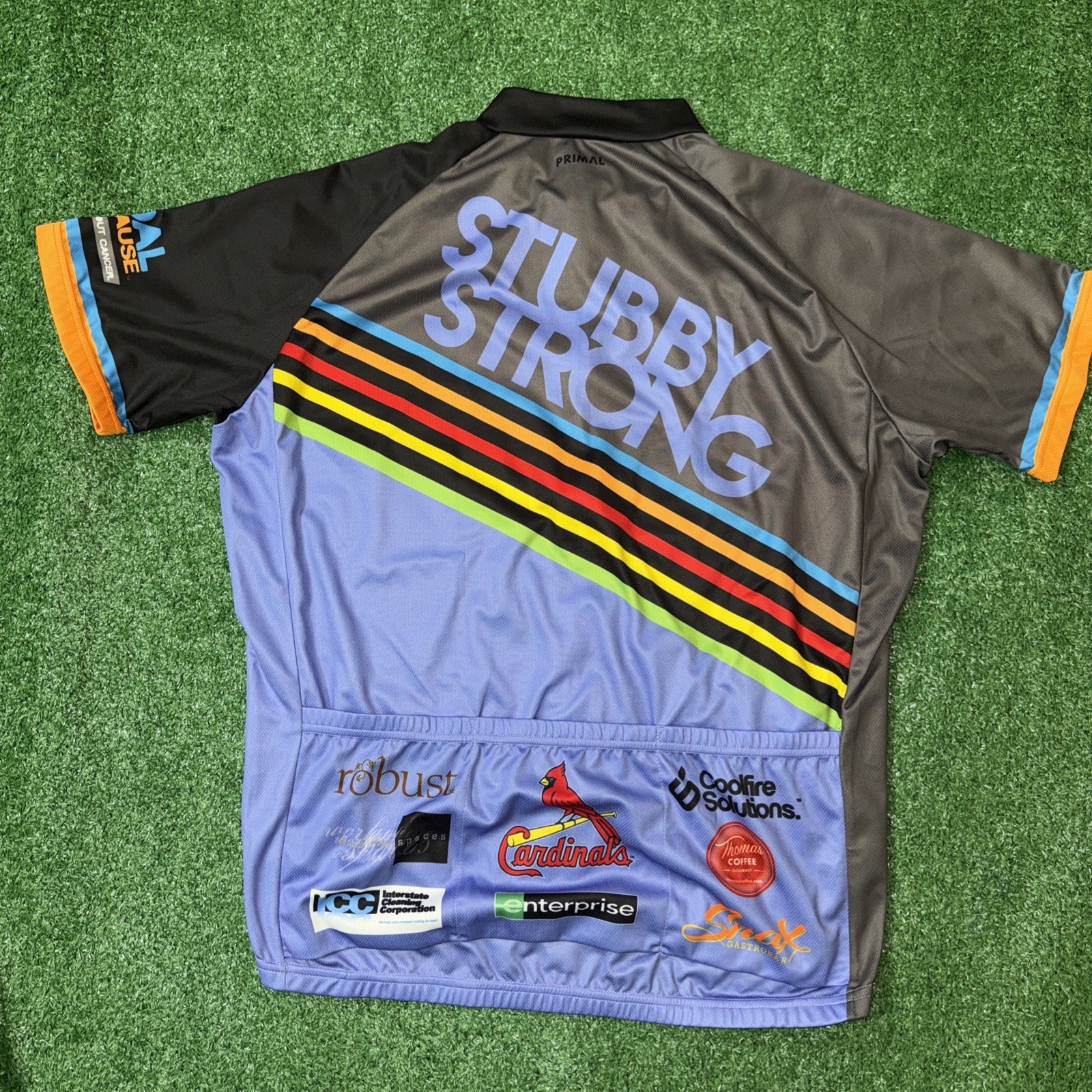 Primal The Bike Bay Cycling Jersey Men’s XL Multicolor 3/4 Zip Bike Shirt