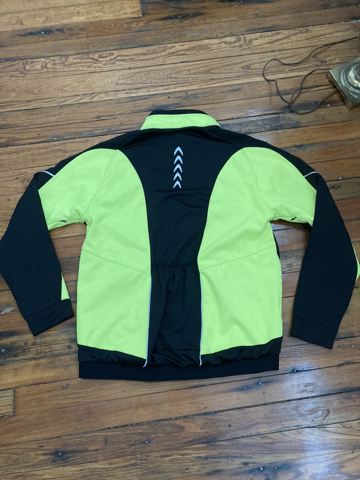 Arsuxeo Neon Yellow Full Zip Cycling Jacket Men’s Size 2XL Back Pocket