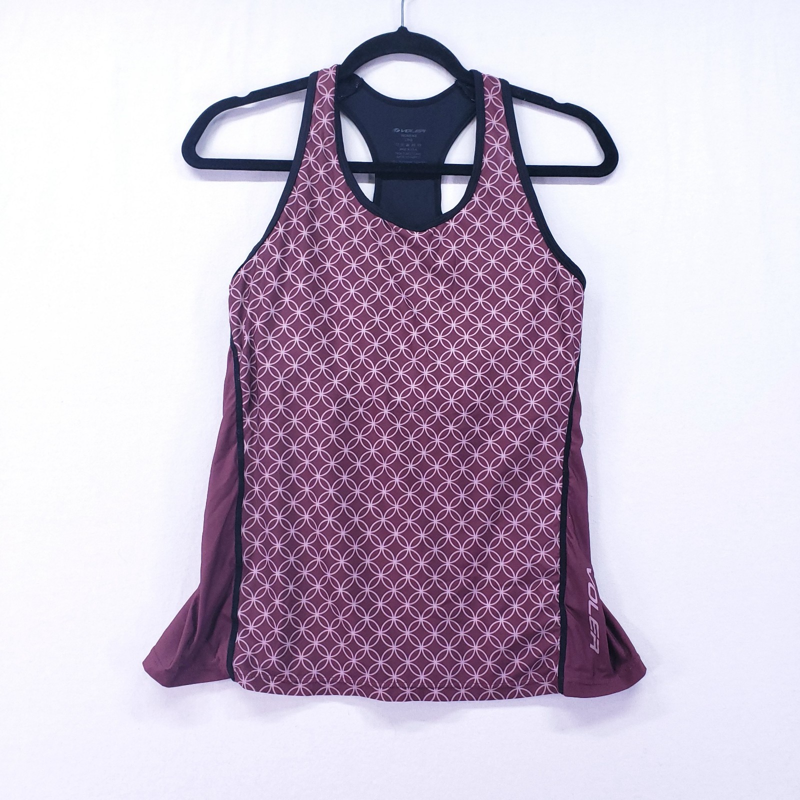 Voler Athletic Cycling Tank Size Large Racerback Geometric Built in Bra USA