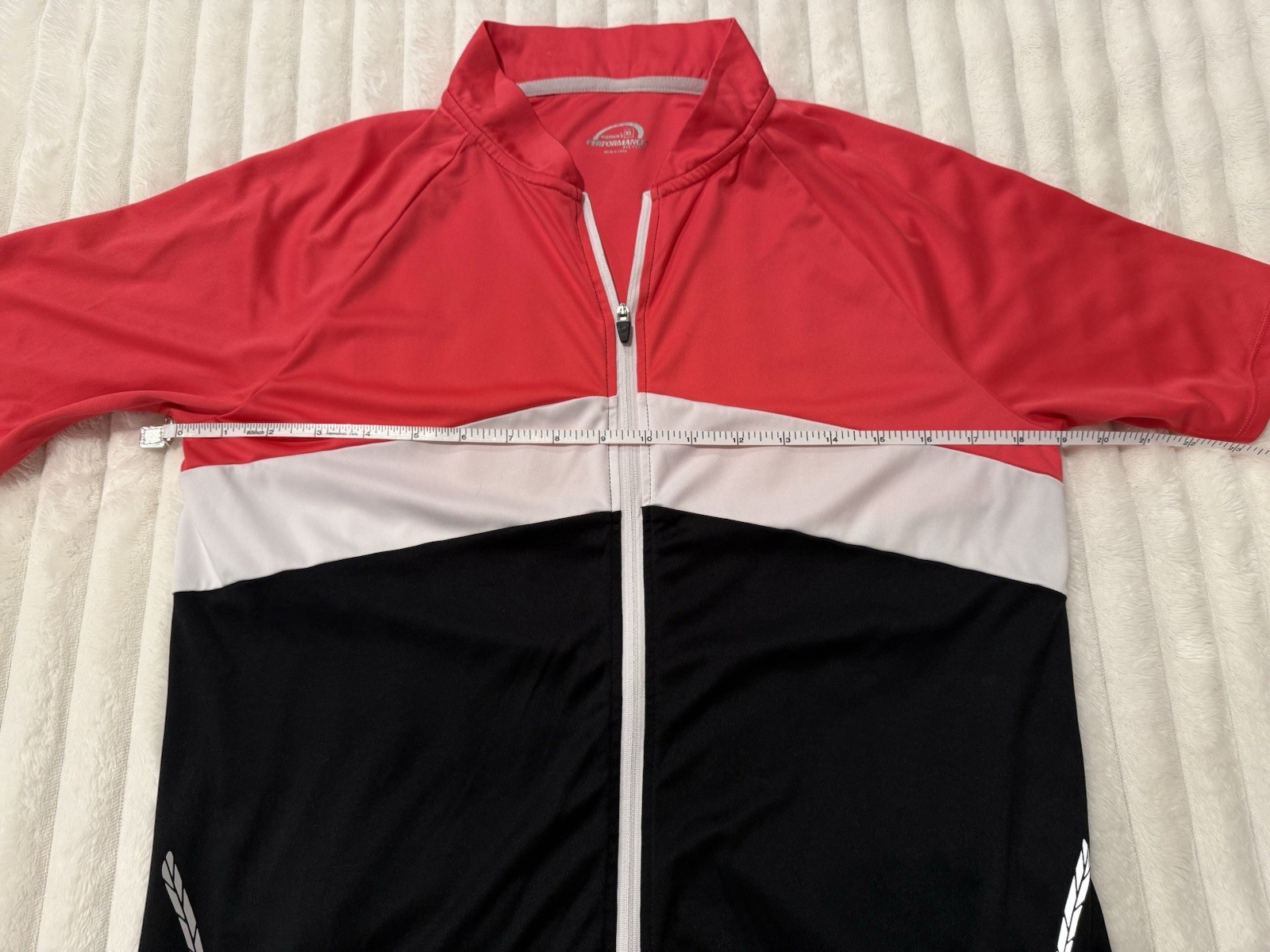 Women’s Performance Bicycle Zip Up Cycling Jersey Size XL Pink White Black