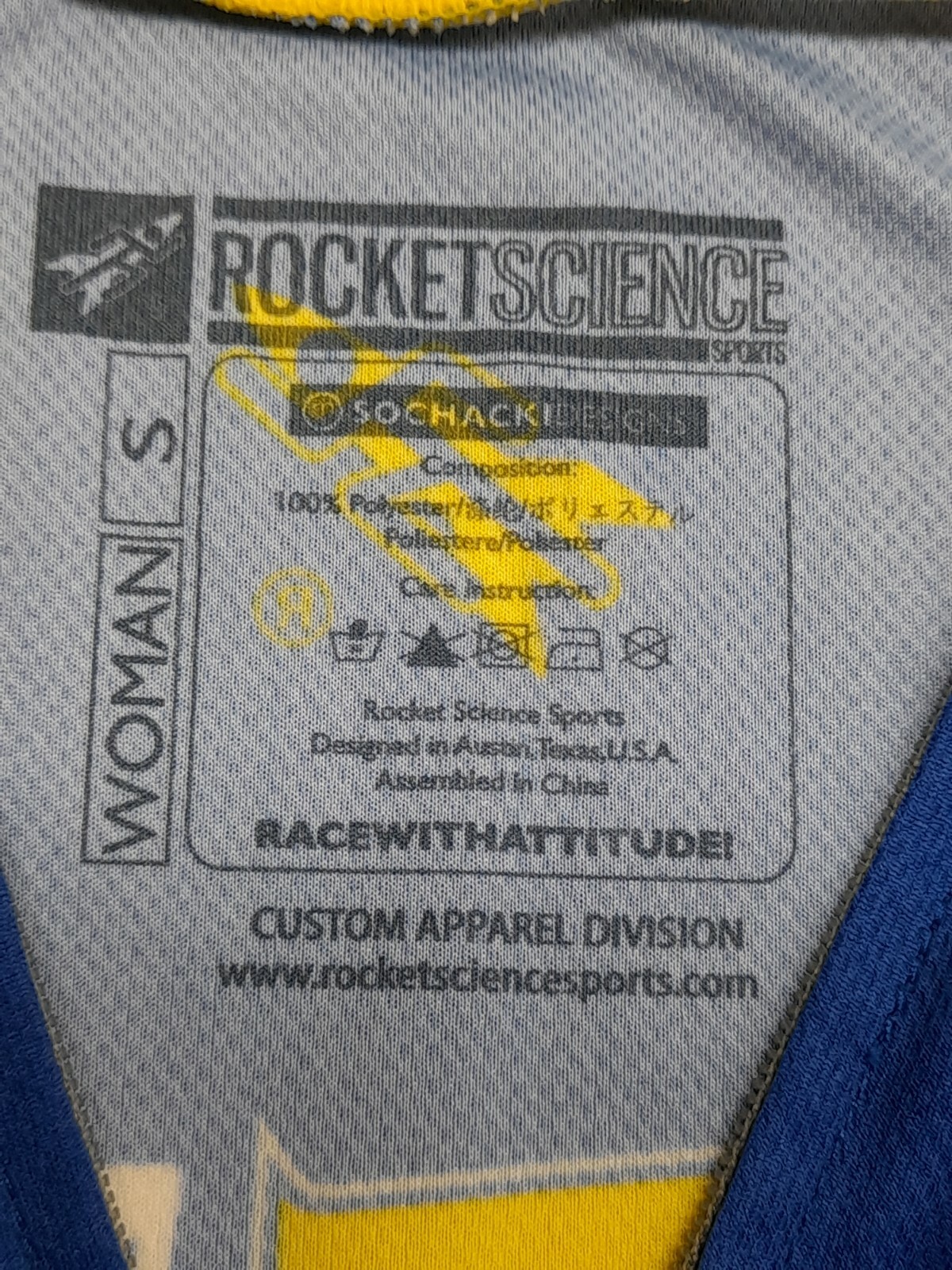 Rocket Science Sports Bike Cycling Jersey Playtri Shirt Womans Sz S Race Team