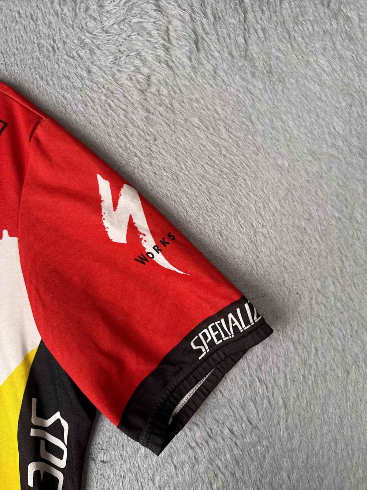 VINTAGE Aussie Cycling Jersey Men Medium Red Yellow Graphic 1/4 Zip Pockets Bike