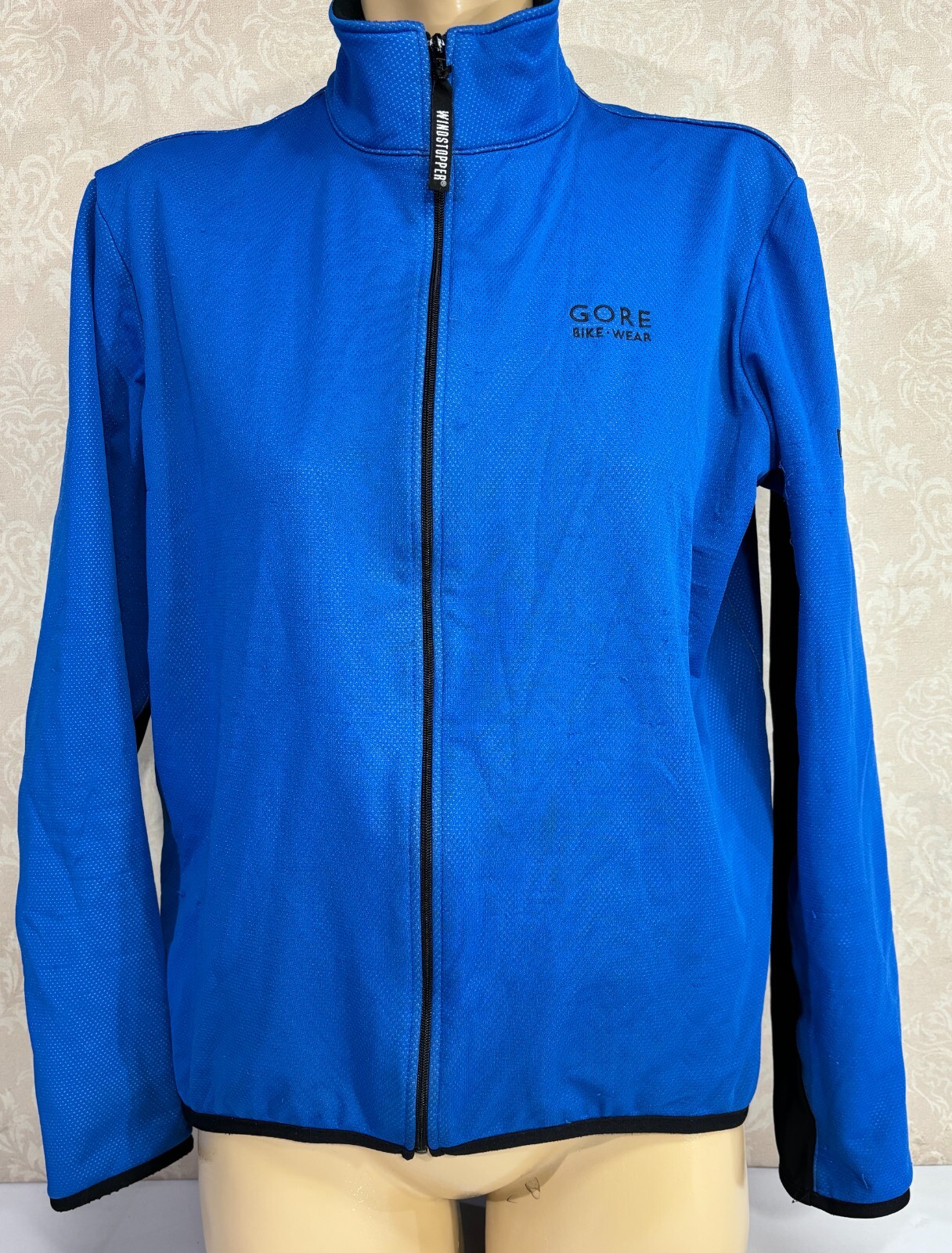 Gore Bike Wear Windstopper Warm Lined Cycling Jacket Large Zip Blue