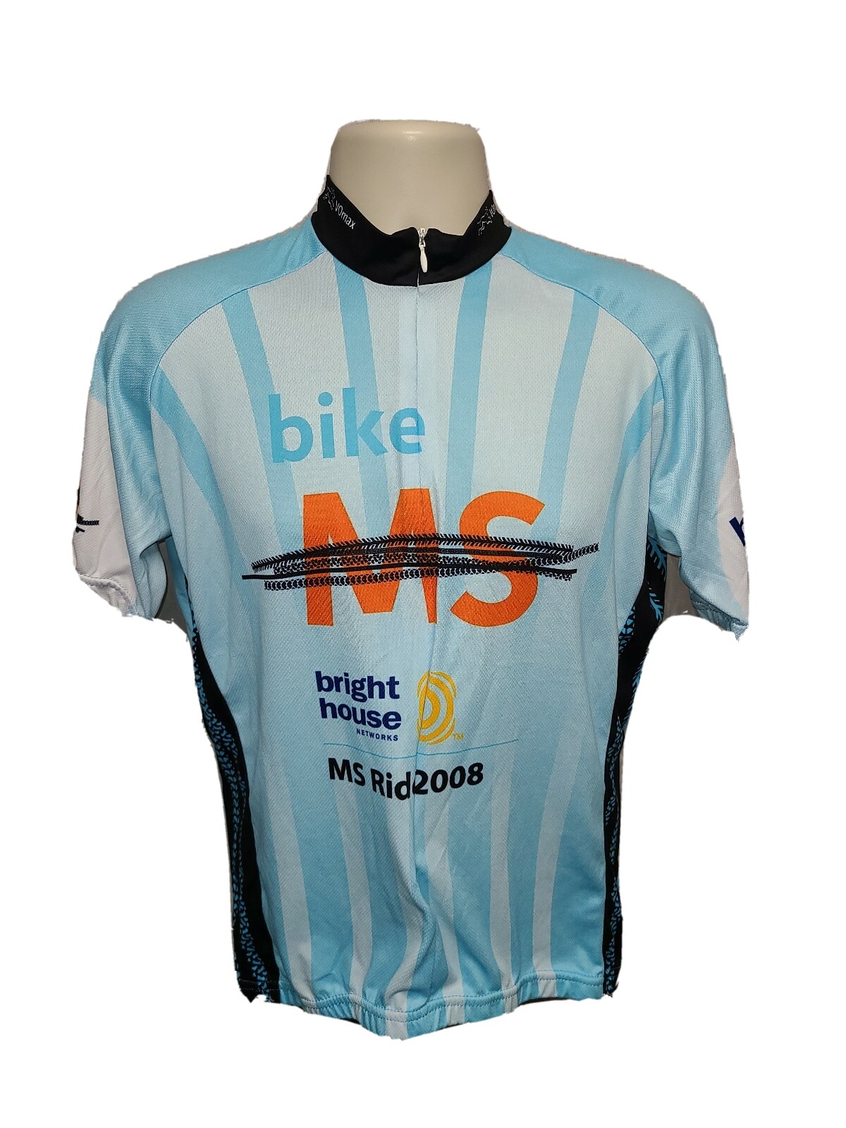 2008 Vomax Bike MS Ride Adult Large Blue Cycling Jersey