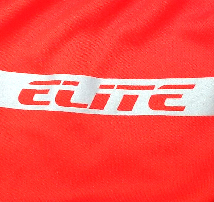 Performance Elite Cycling Jersey Men M Red Full Zip Poly Mock Neck Colorblock