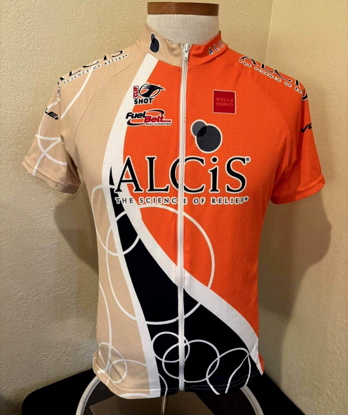 Voler Alcis Cycle Jersey Unisex Full Zip Orange Tan Black Shirt Adult USA Sz XL?