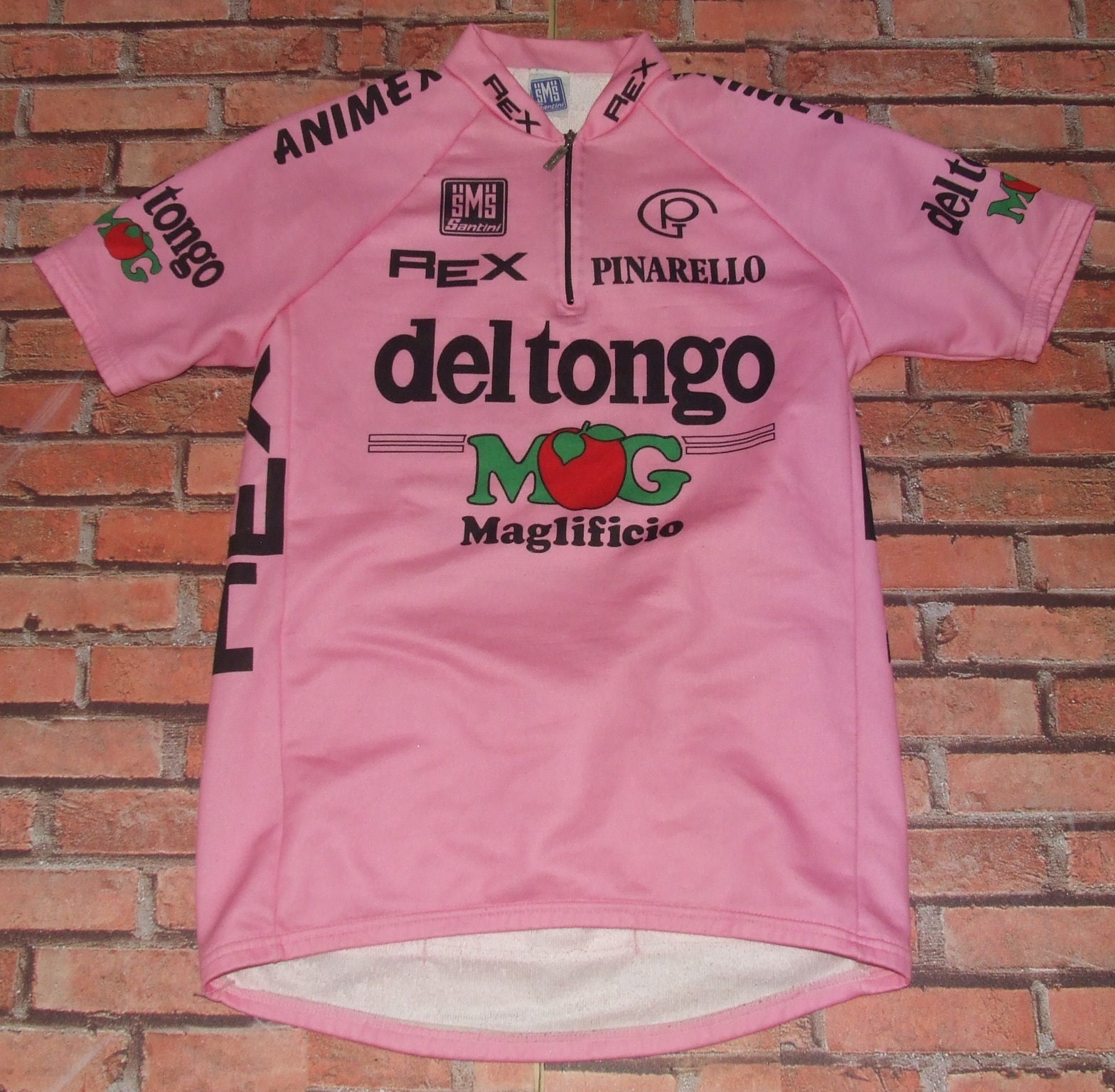Rosa MG Del Tongo Santini Cycling Jersey Shirt Bike L