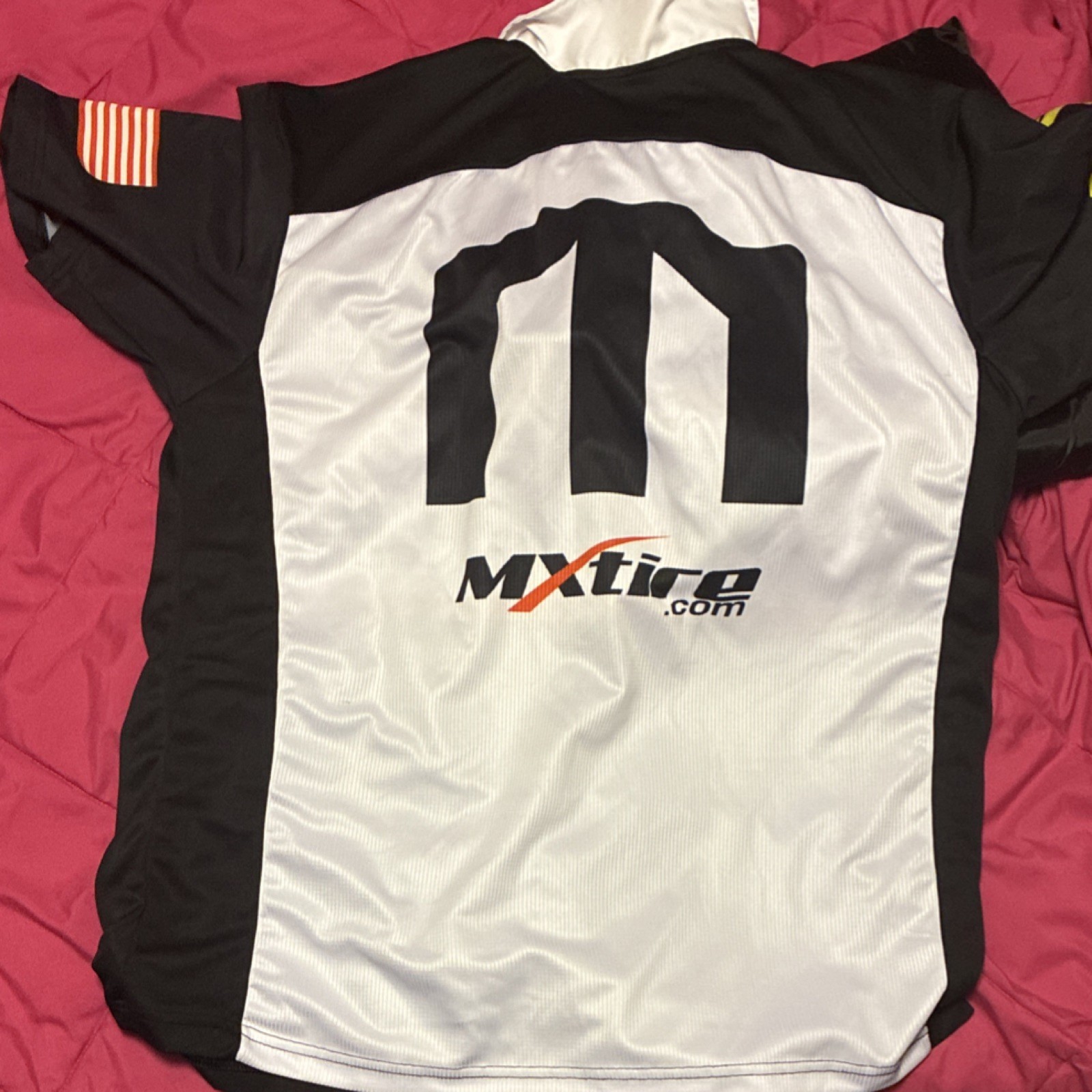 Dunlop MXtire Cycling Jersey Polo Short Sleeve Zip Collared XL Black/Orange