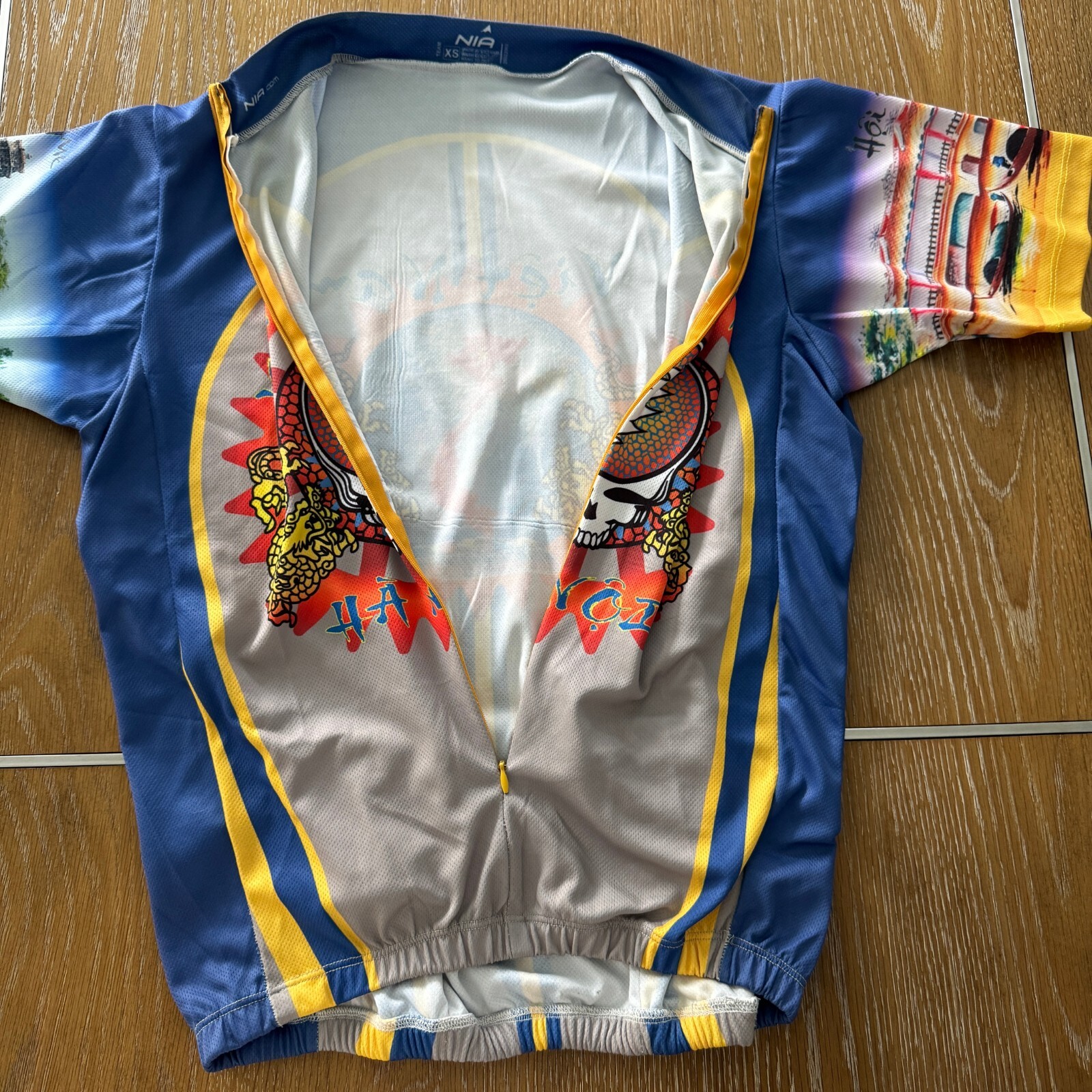 NIA Cycling Jersey Women’s Small Vietnam Hanoi Hue Hoi An Tour 3/4+ Zip AOP