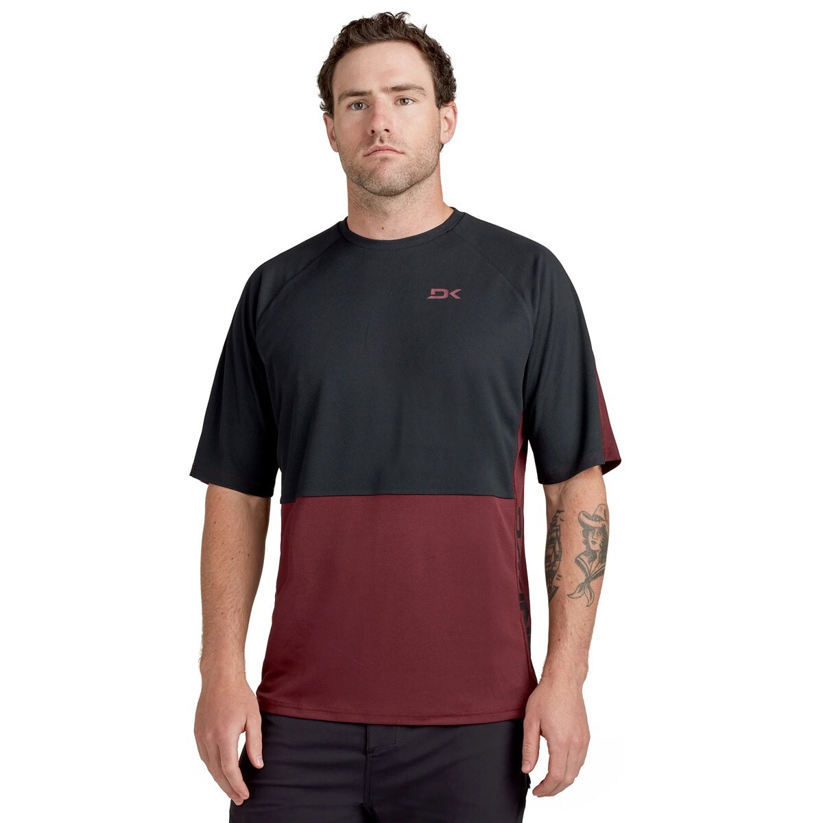 Dakine Mens Darkside Short Sleeve Bike Jersey Cycling Shirt Large Maroon Landing